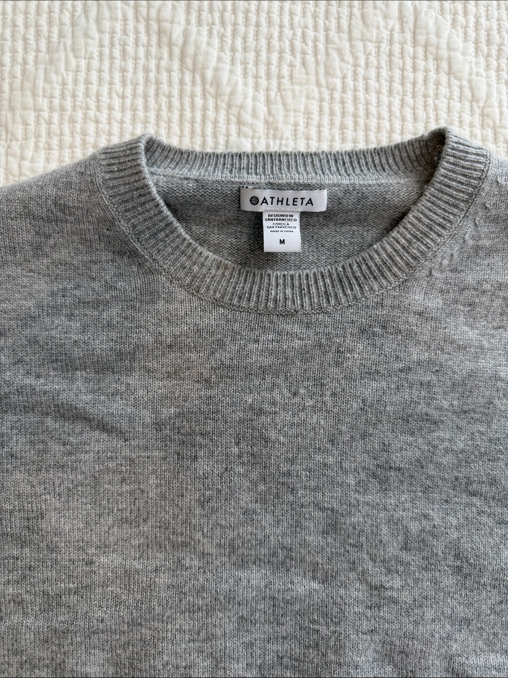Athleta women’s wool/cashmere Grey Crewneck Sweater